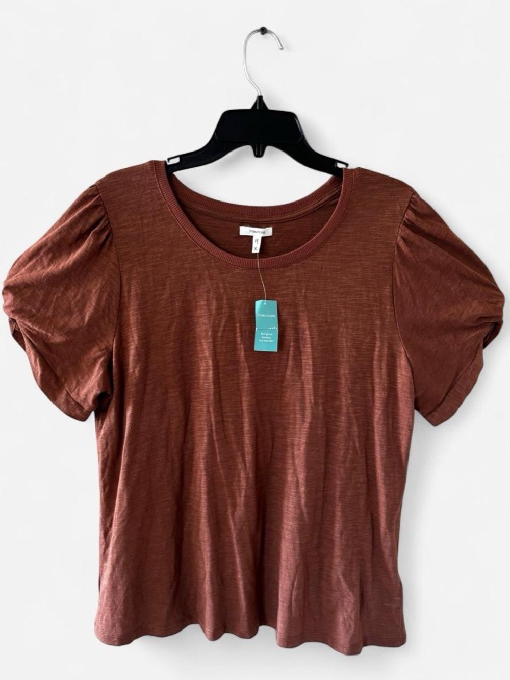 Maurices Women's Brown Blouse With Twist Sleeves